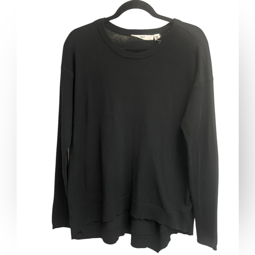 WILT Women’s Black Long Sleeve Oversized Crewneck Sweater - size Medium